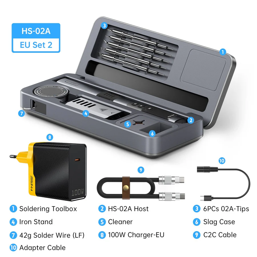 Intelligent Soldering Iron FNIRSI HS 02A Full Set